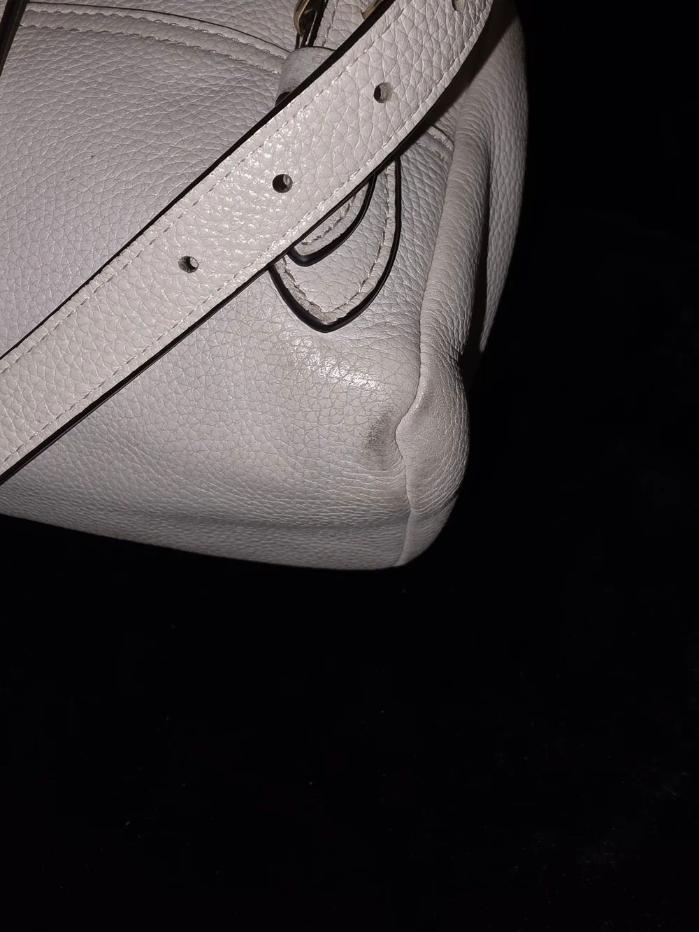 Coach Pebbled Leather Mini Backpack in Light Ivory with Gold Hardware